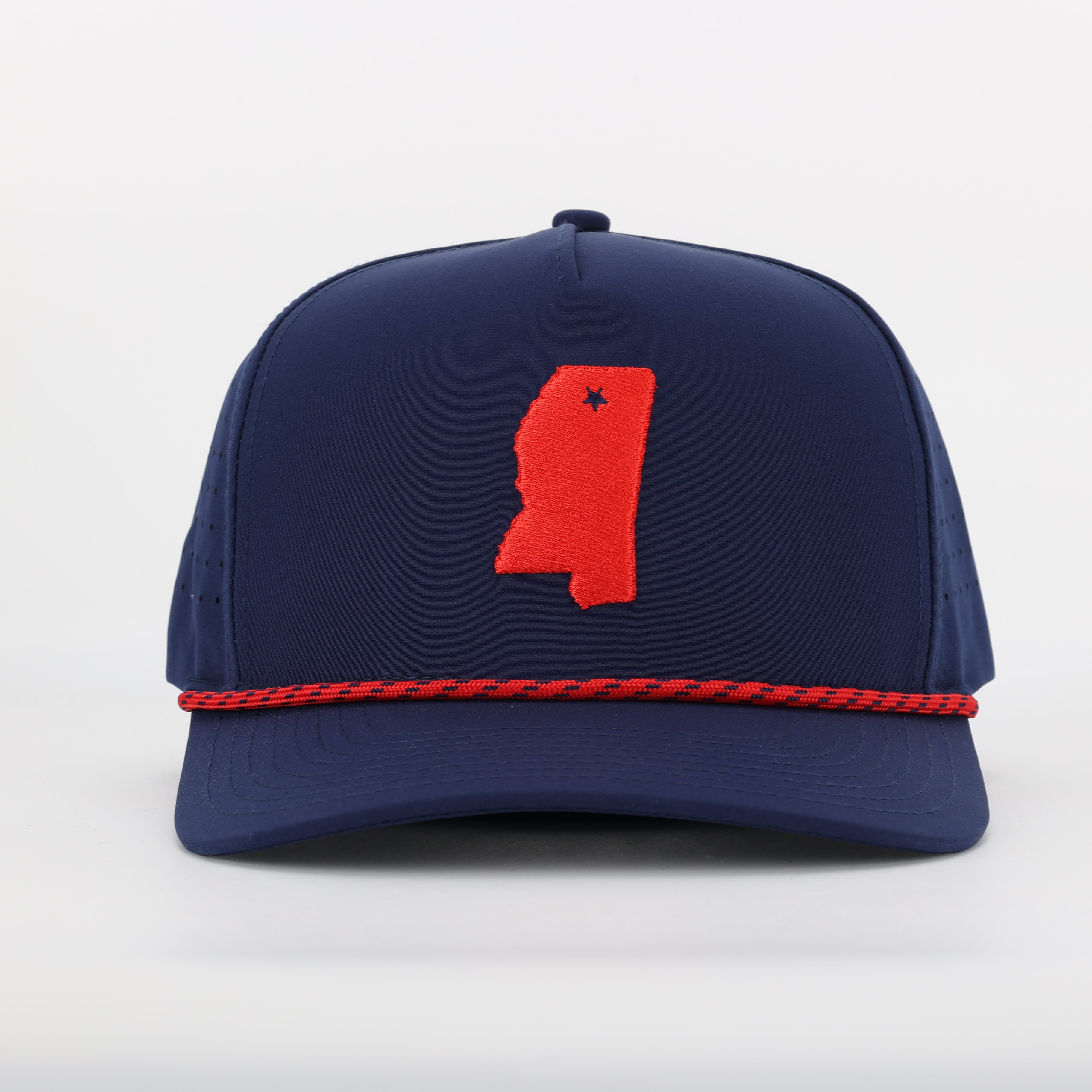 Oxford, MS Embroidered State Navy Blue Hat with Rope