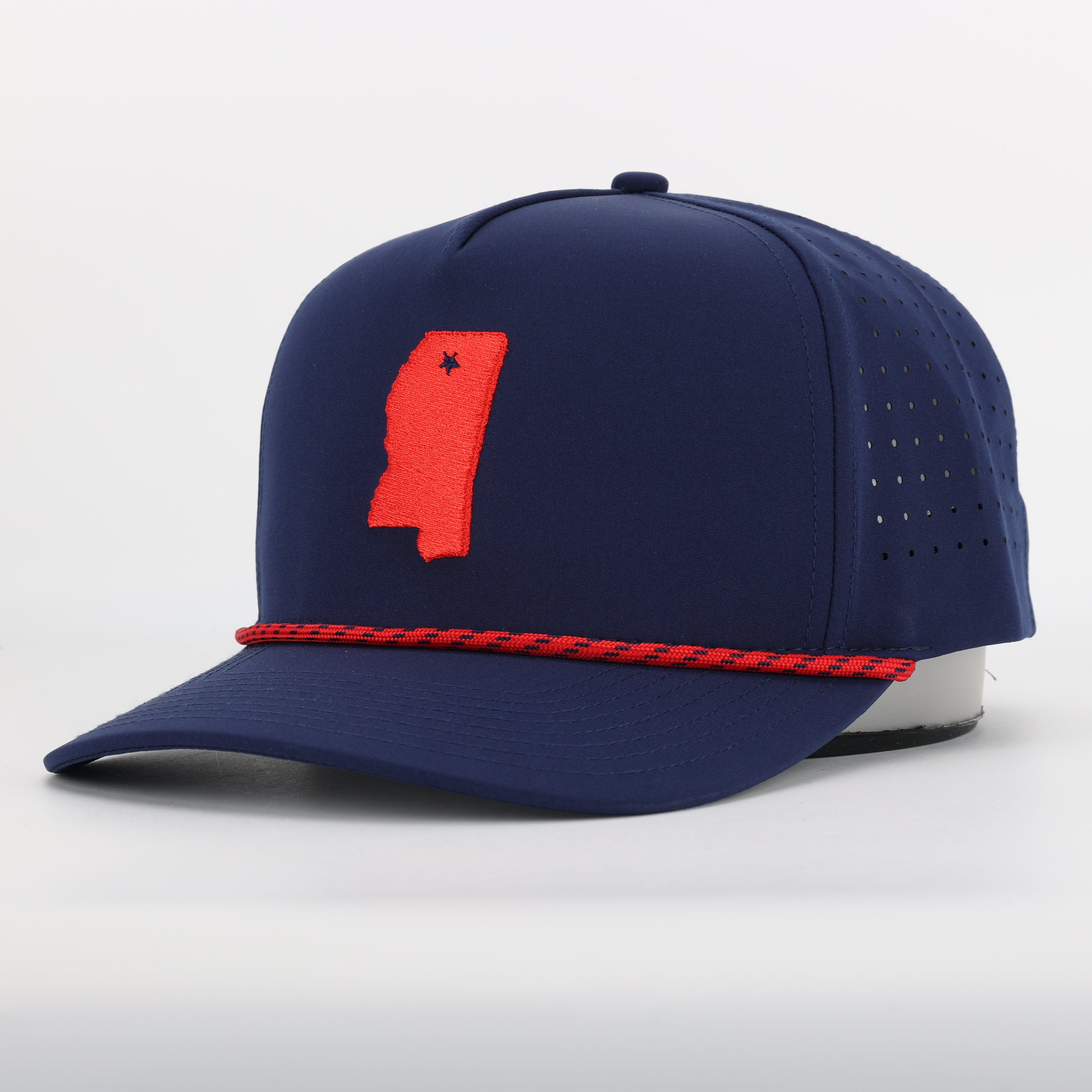 Oxford, MS Embroidered State Navy Blue Hat with Rope