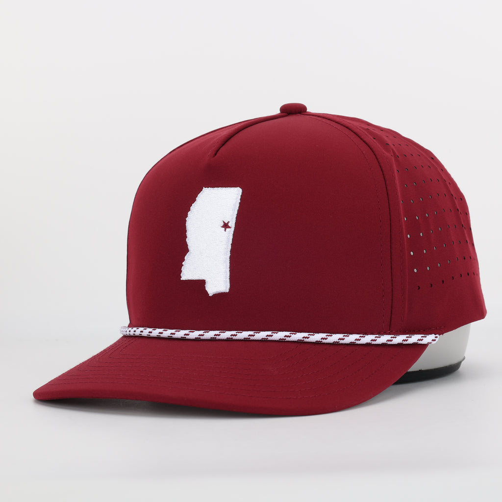Miss State Script Rope Hat Starkville, MS Embroidered State Hat with Rope – shophappythreadsapparel