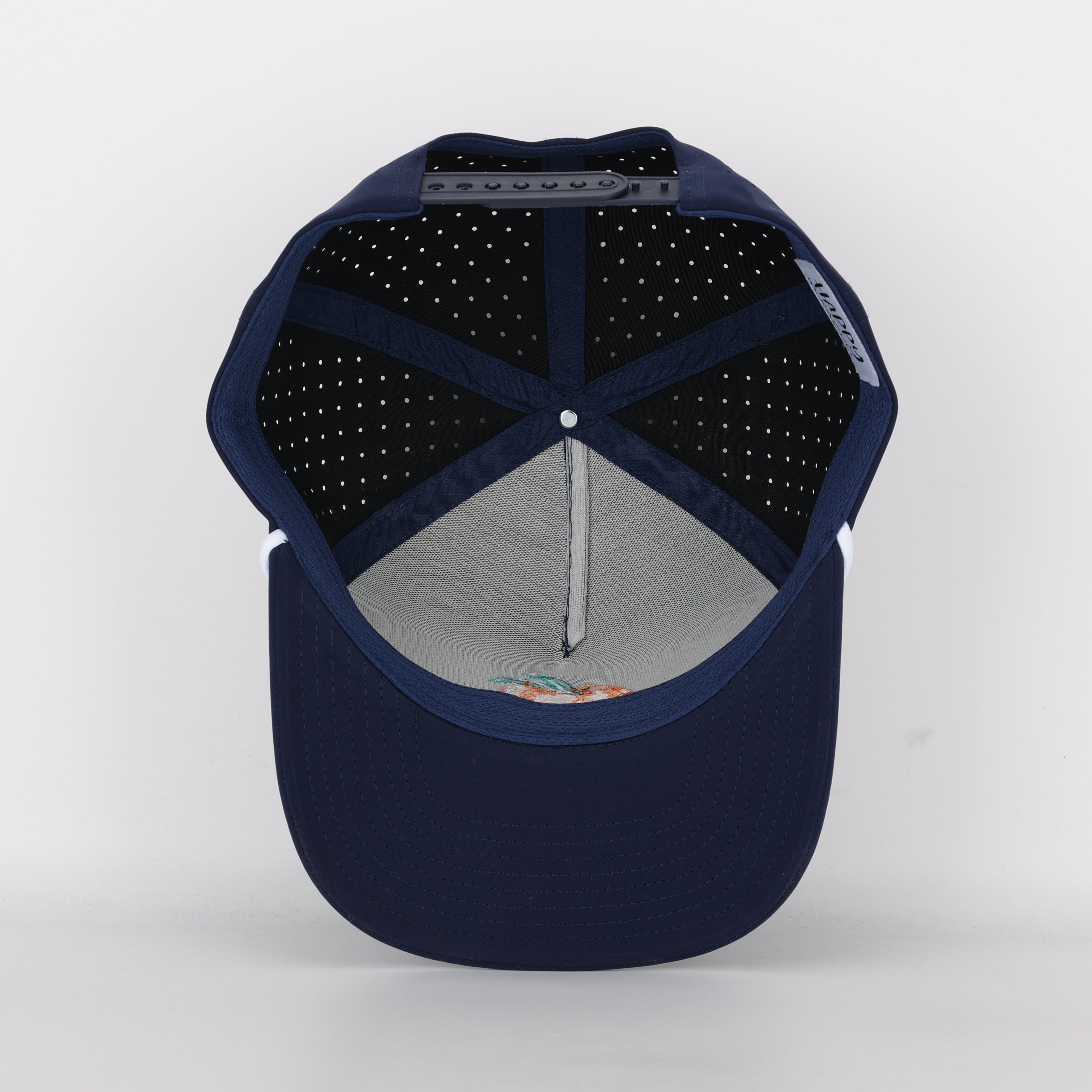 Navy Blue Georgia Peach Embroidered Hat with Rope