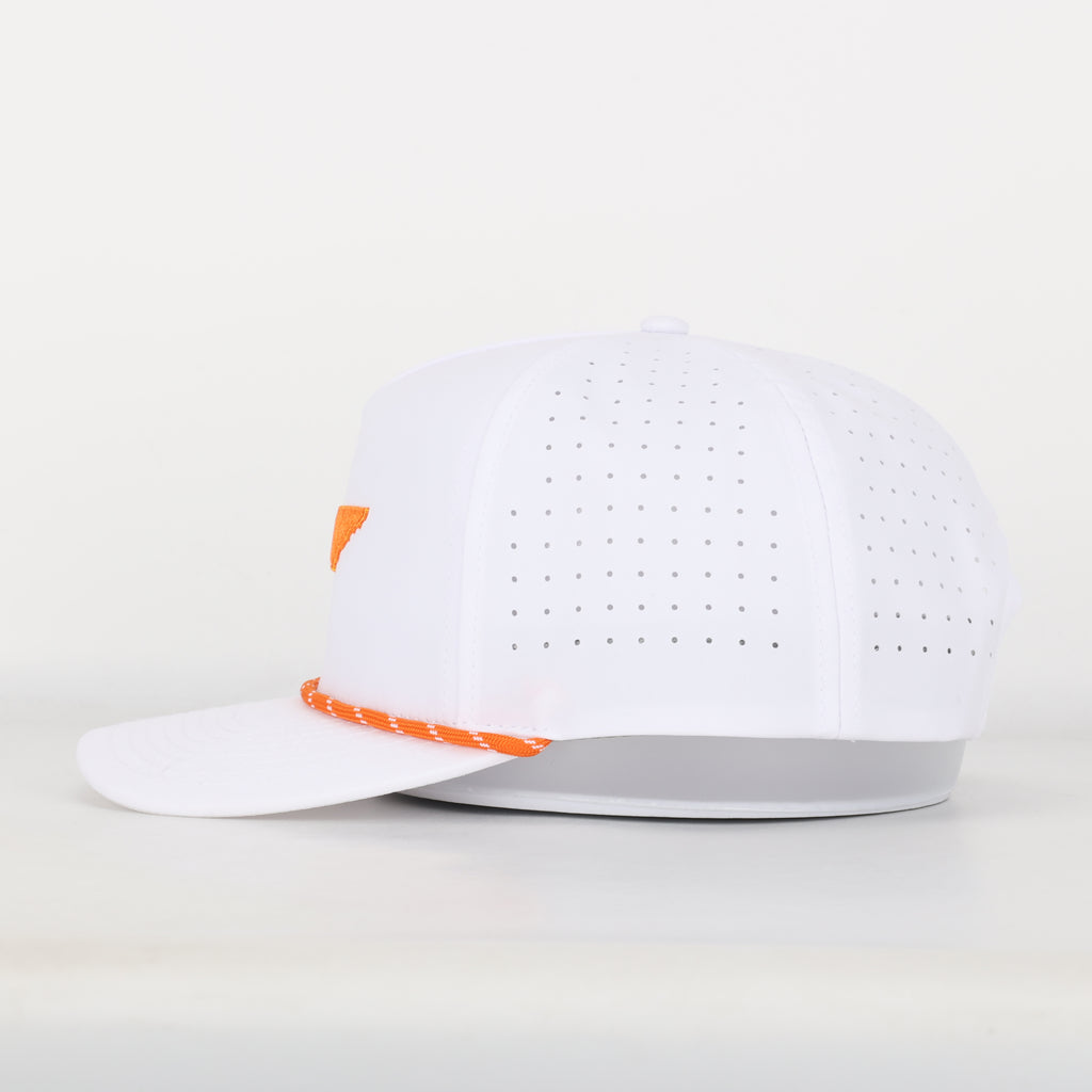 Tri State Embroidered White Hat with Rope