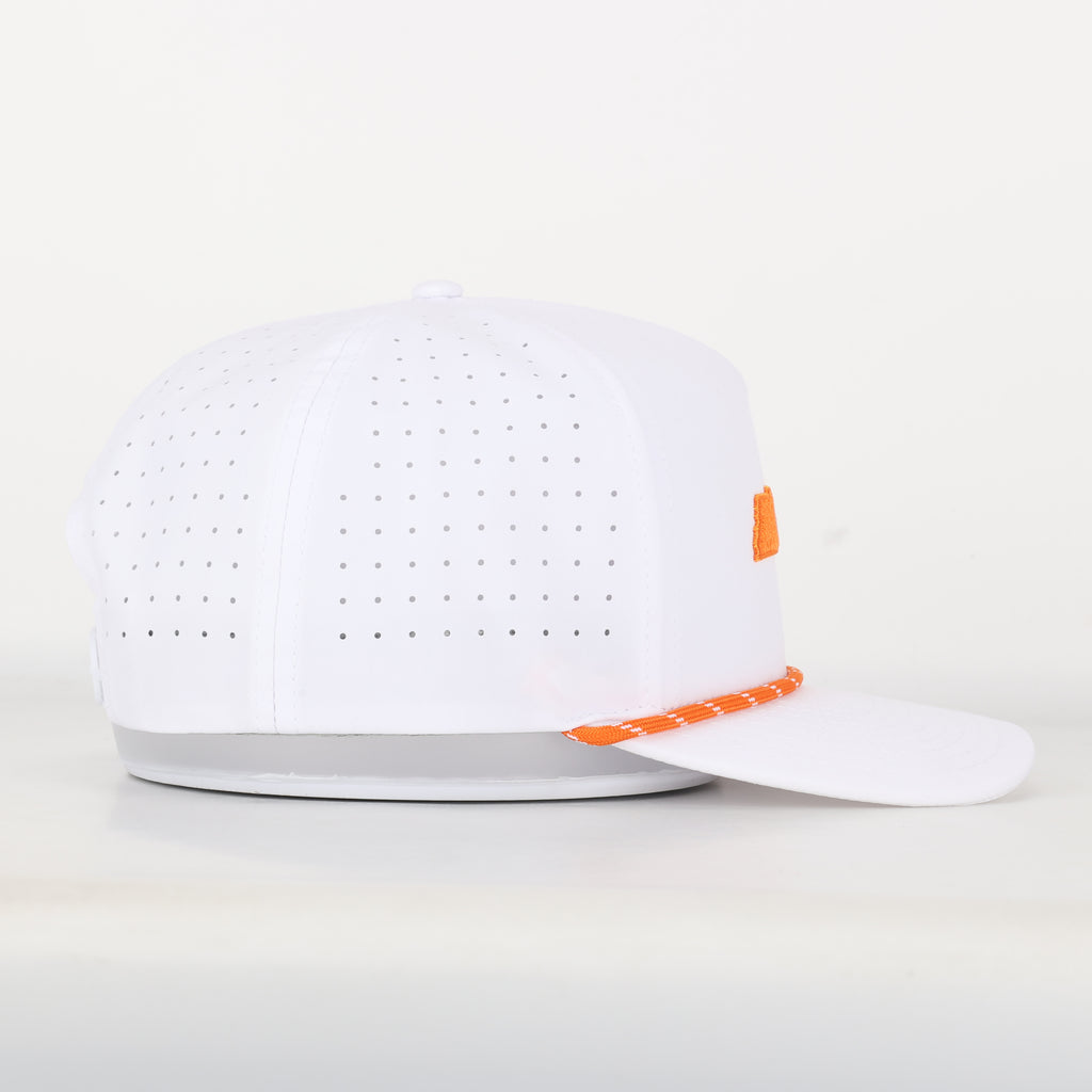 Tri State Embroidered White Hat with Rope