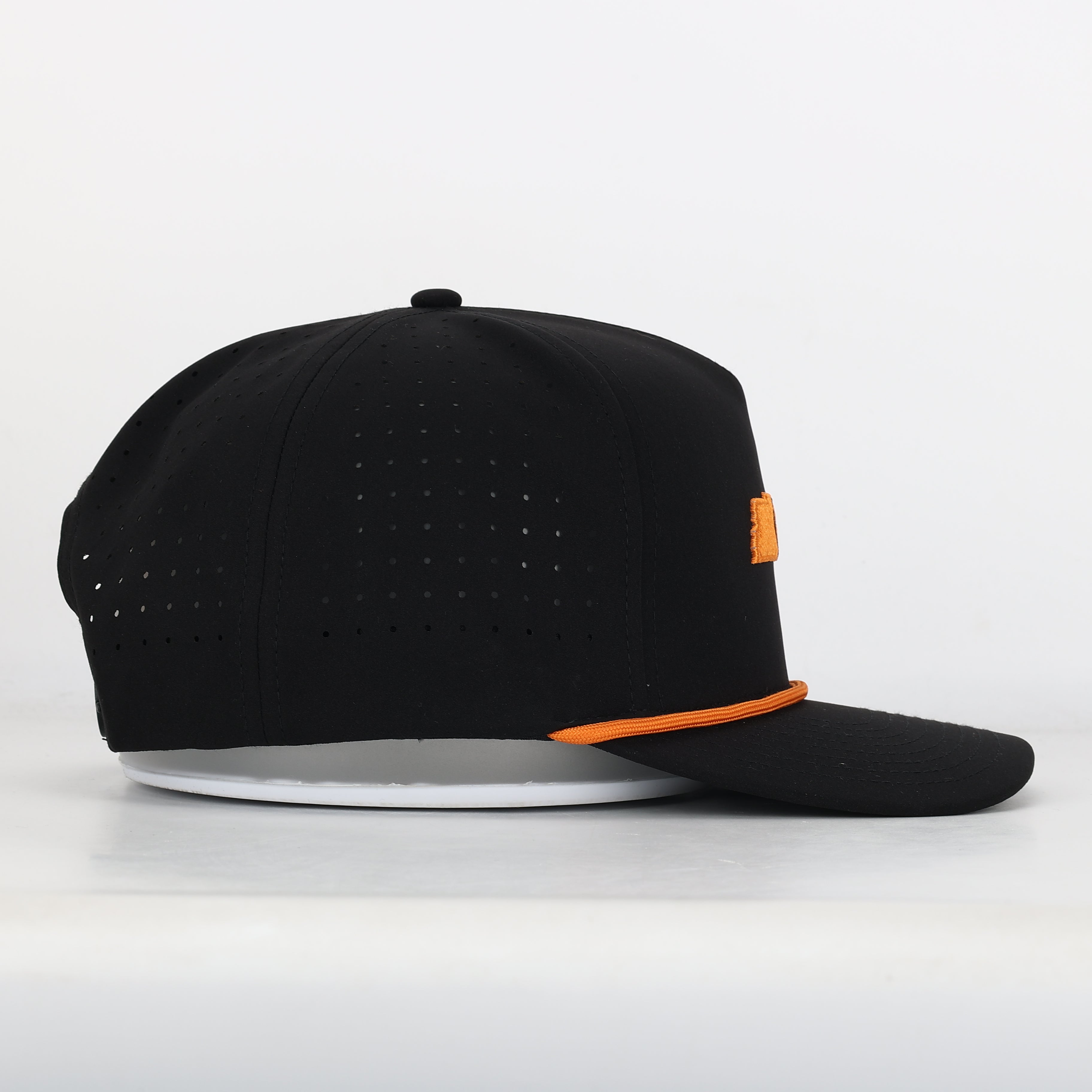 Tri State Embroidered Black Hat with Rope