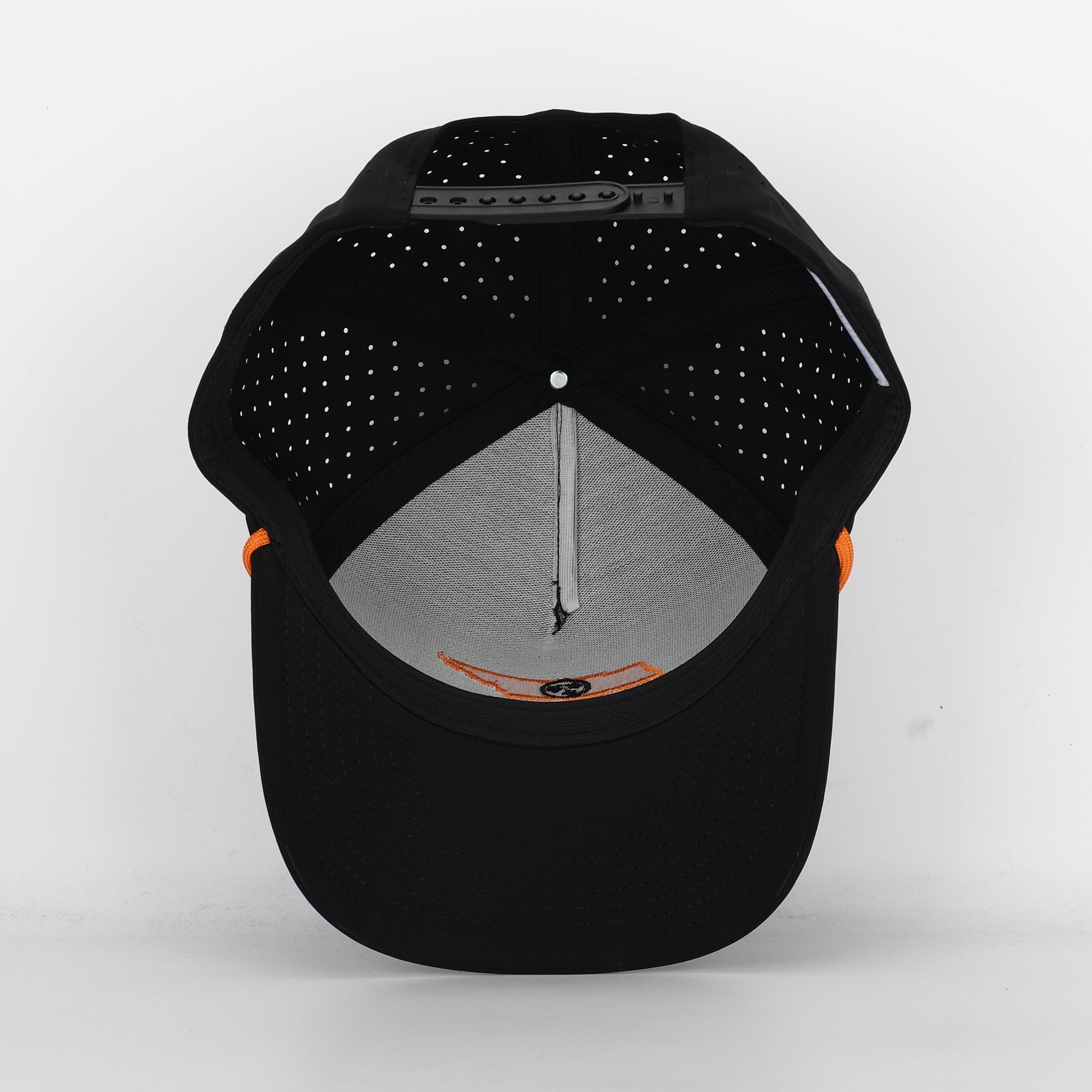 Tri State Embroidered Black Hat with Rope