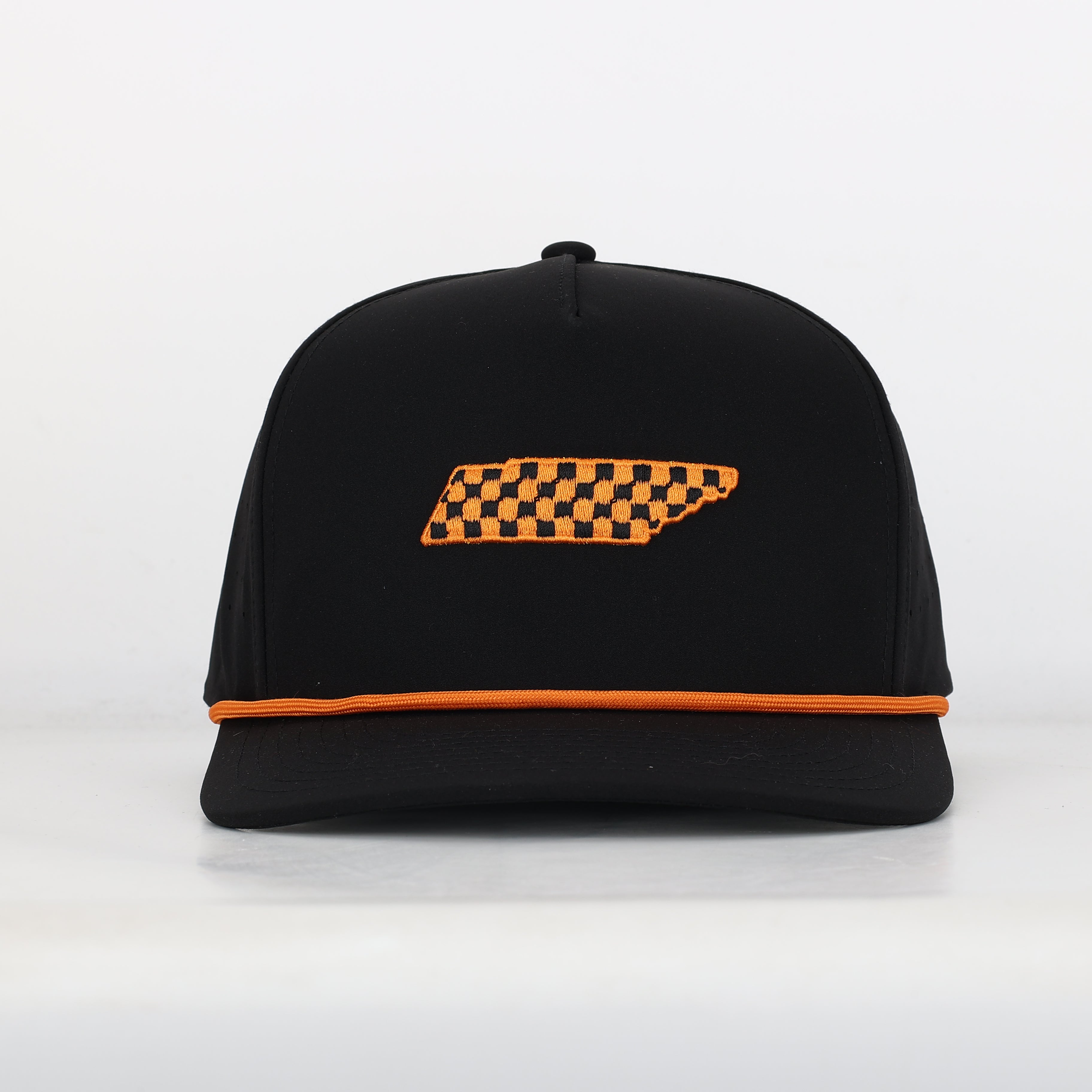 Orange/Black Checkerboard Rope Hat