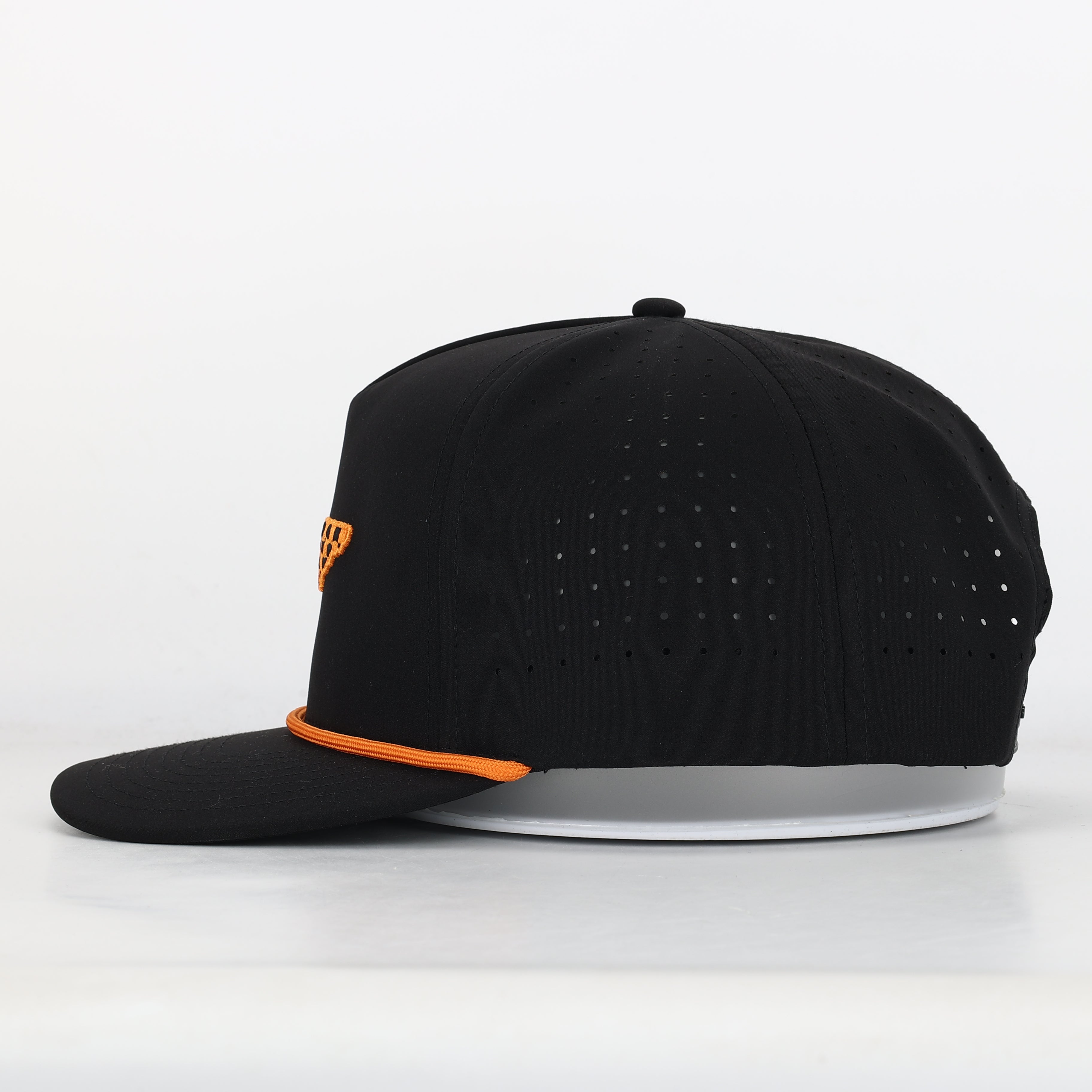 Orange/Black Checkerboard Rope Hat