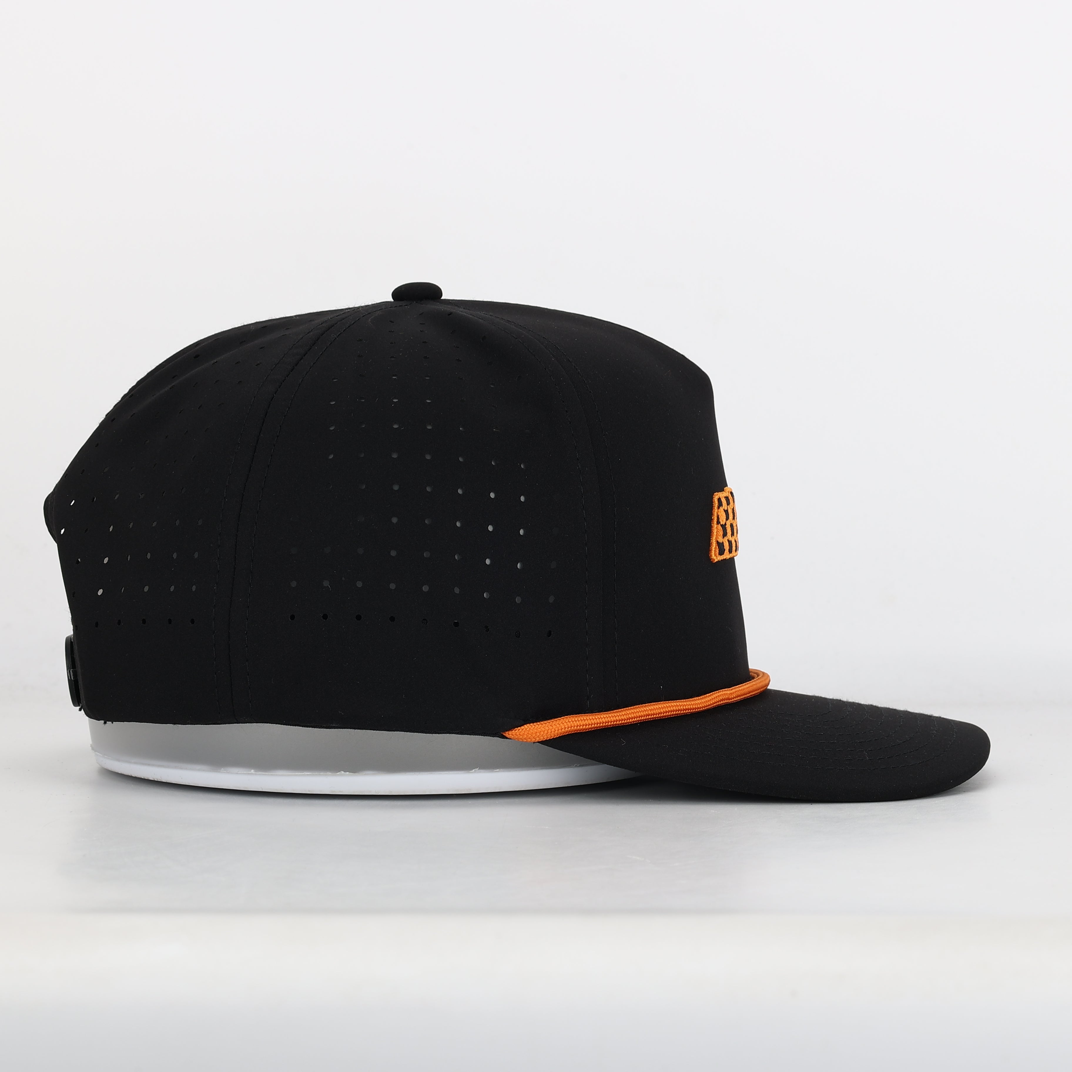 Orange/Black Checkerboard Rope Hat