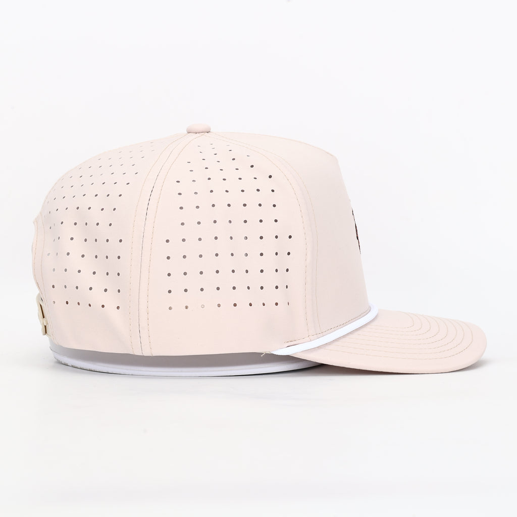 Tan Rooster Embroidered Rope Hat