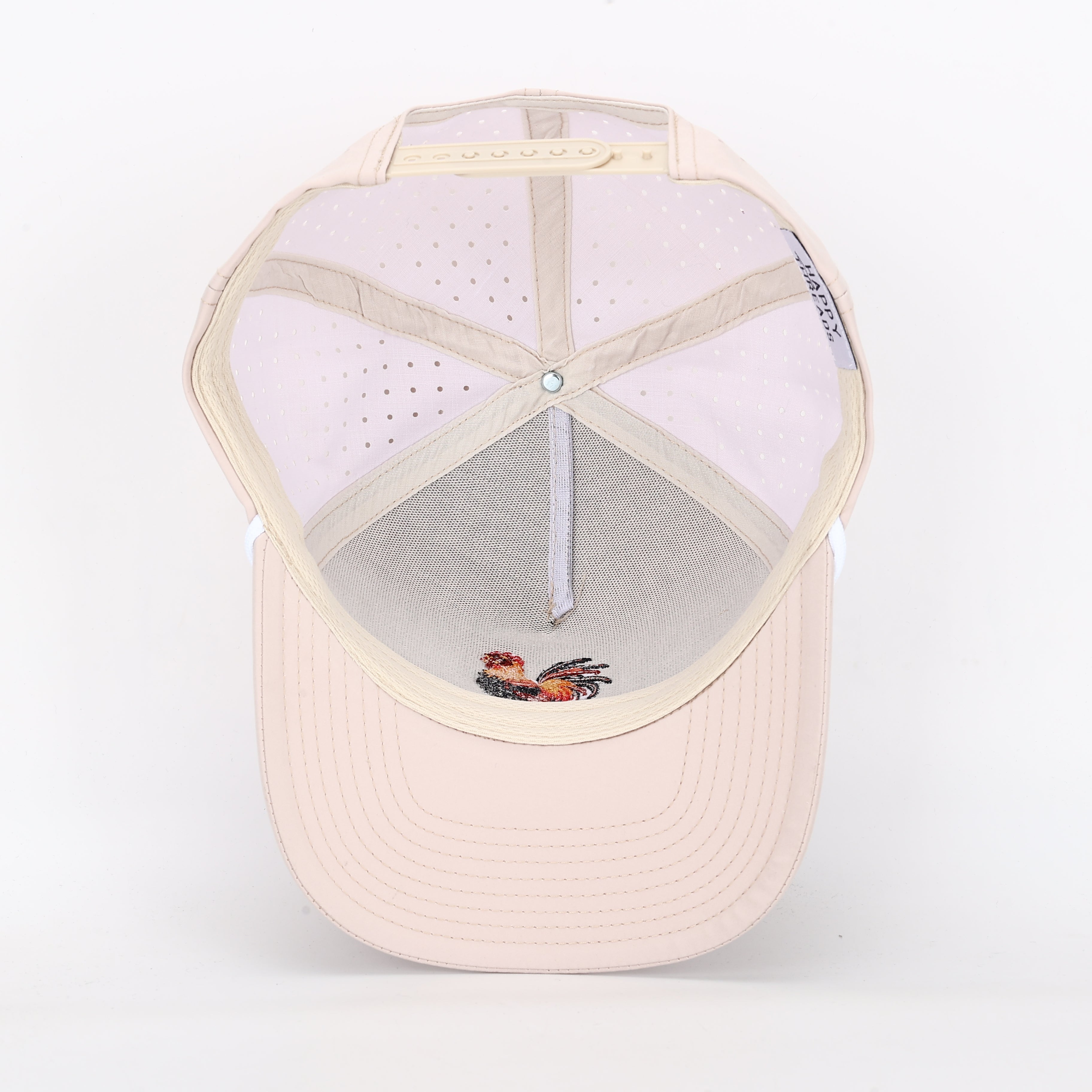 Tan Rooster Embroidered Rope Hat