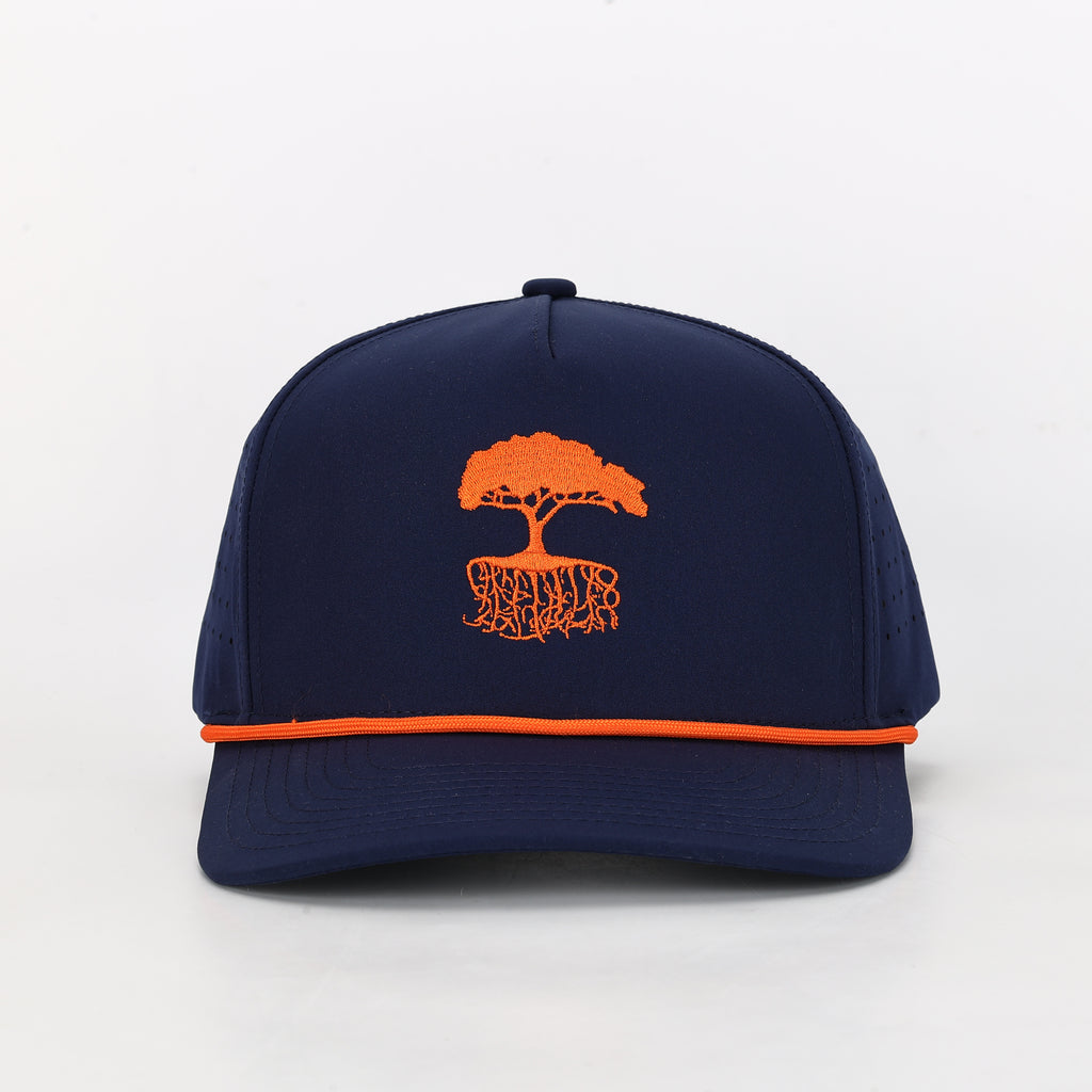Oak Tree with Roots Embroidered Rope Hat