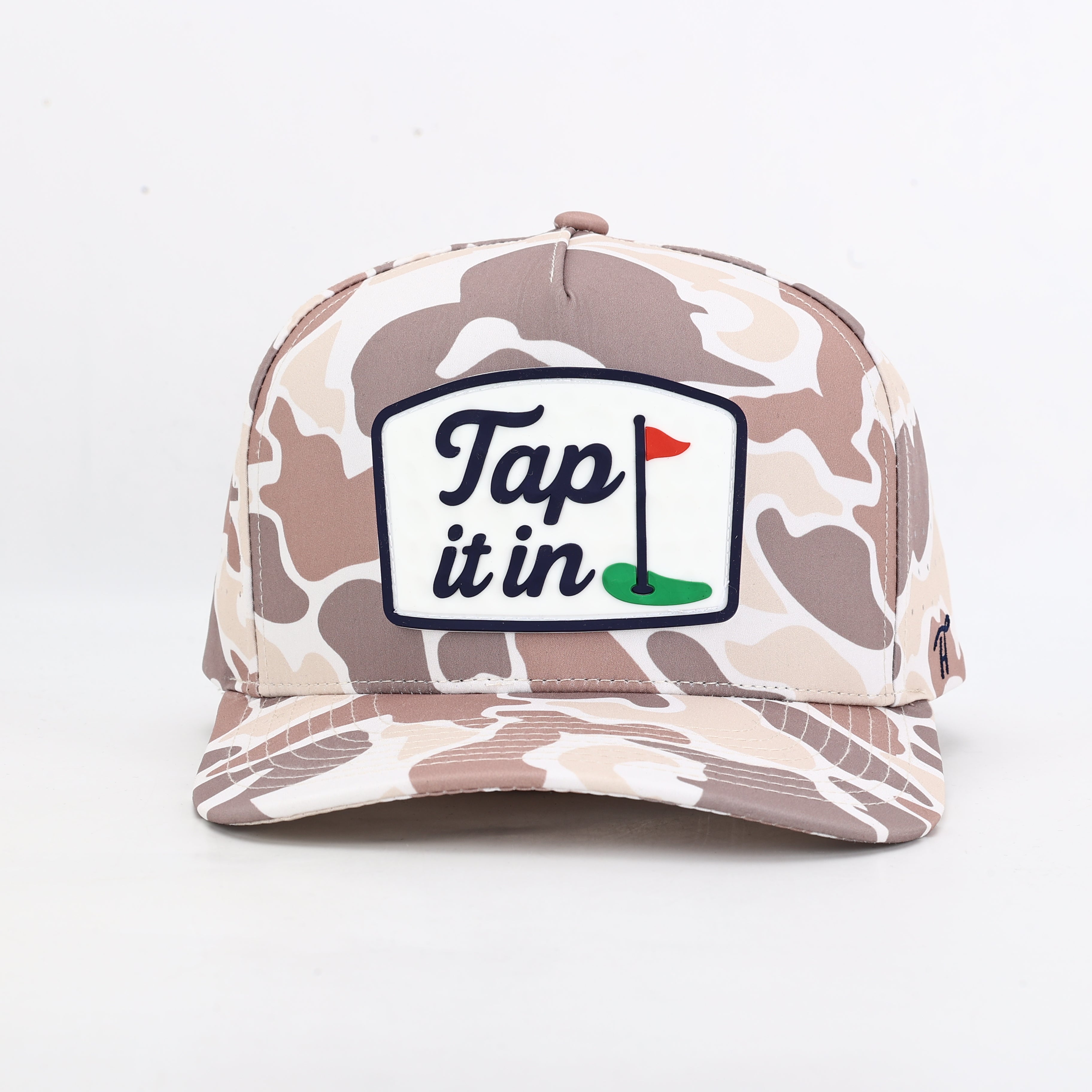 Tap It In Khaki Camo Patch Hat with Rope