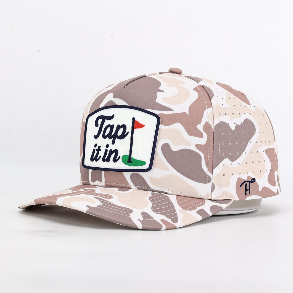 Tap It In Khaki Camo Patch Hat with Rope