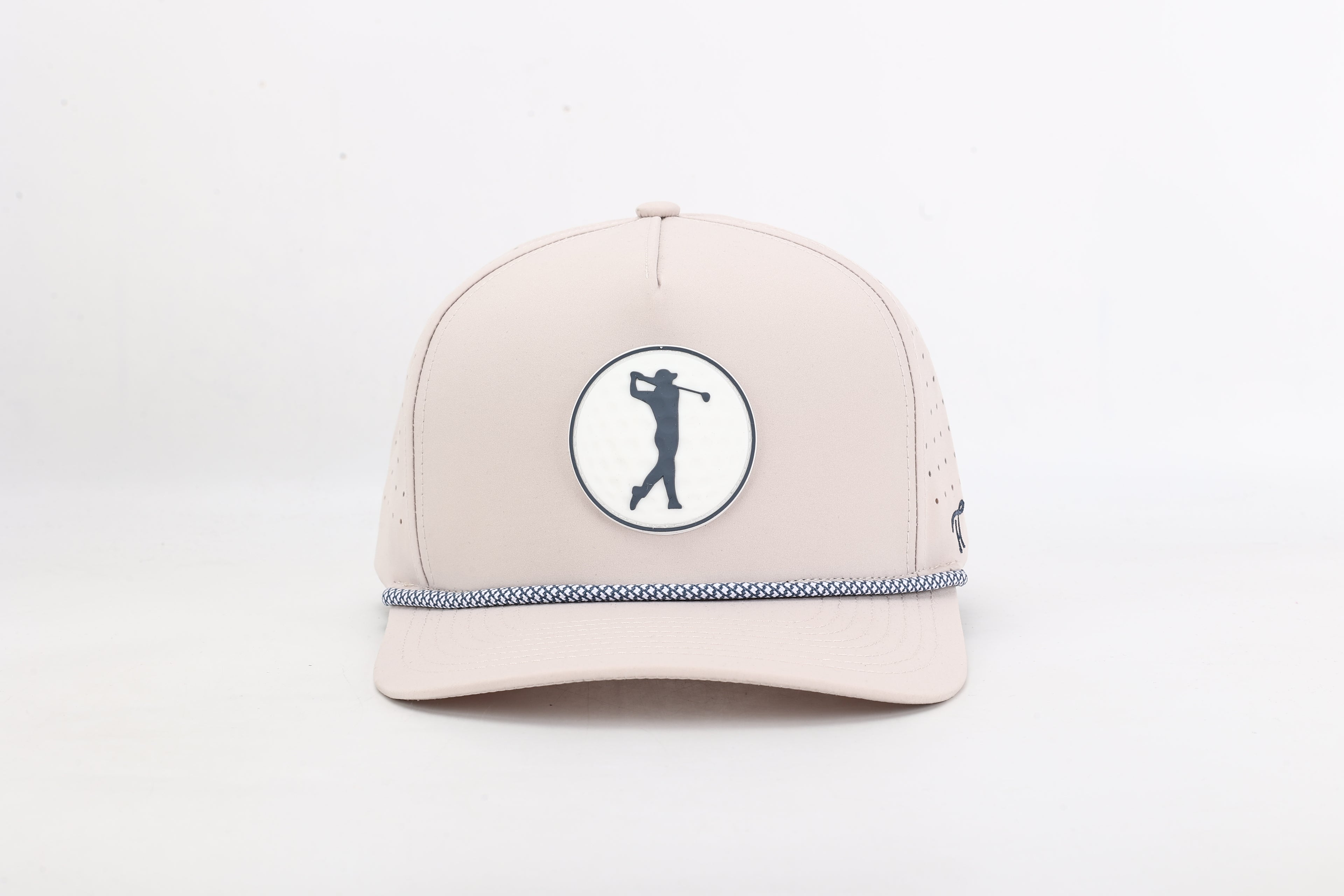 Tan Hat with Rubber Golf Ball Patch