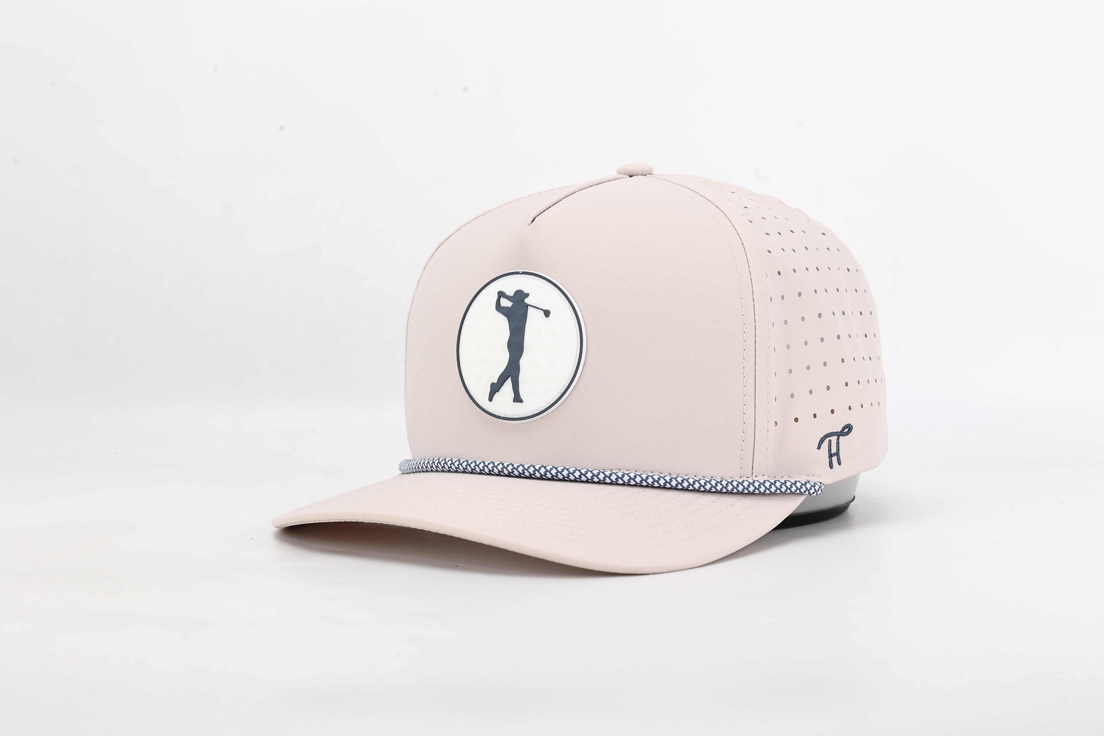 Tan Hat with Rubber Golf Ball Patch