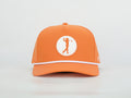 Orange & White Golf Hat with Rubber Golf Ball Patch