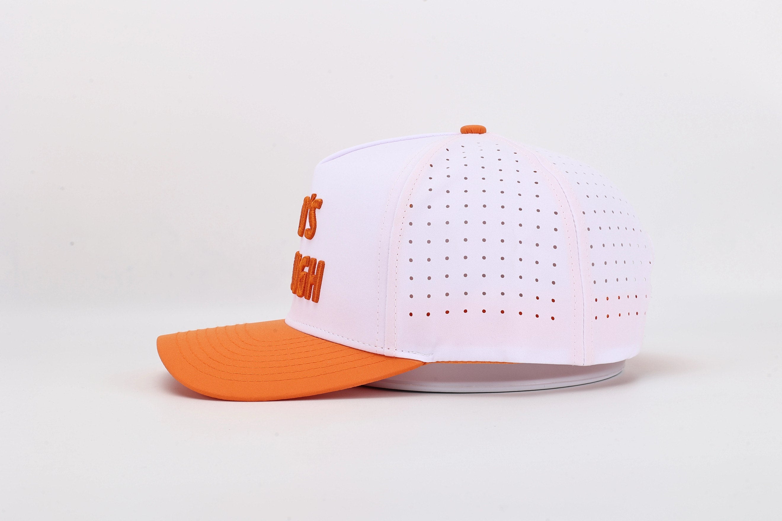 White/Orange God's Enough Embroidered Hat with Rope