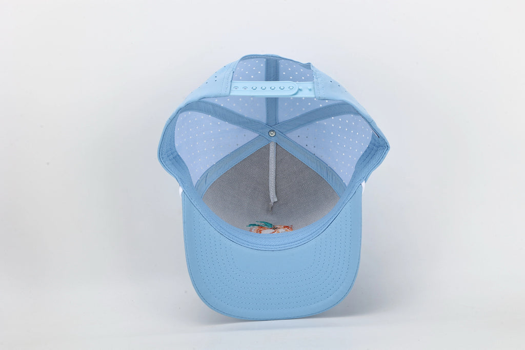 Baby Blue Georgia Peach Embroidered Hat with Rope