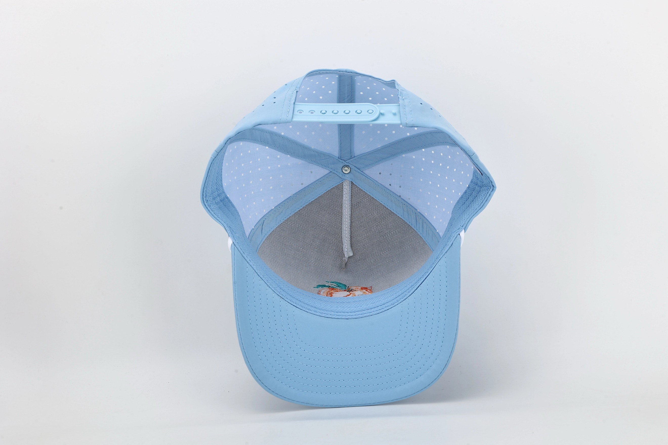 Baby Blue Georgia Peach Embroidered Hat with Rope