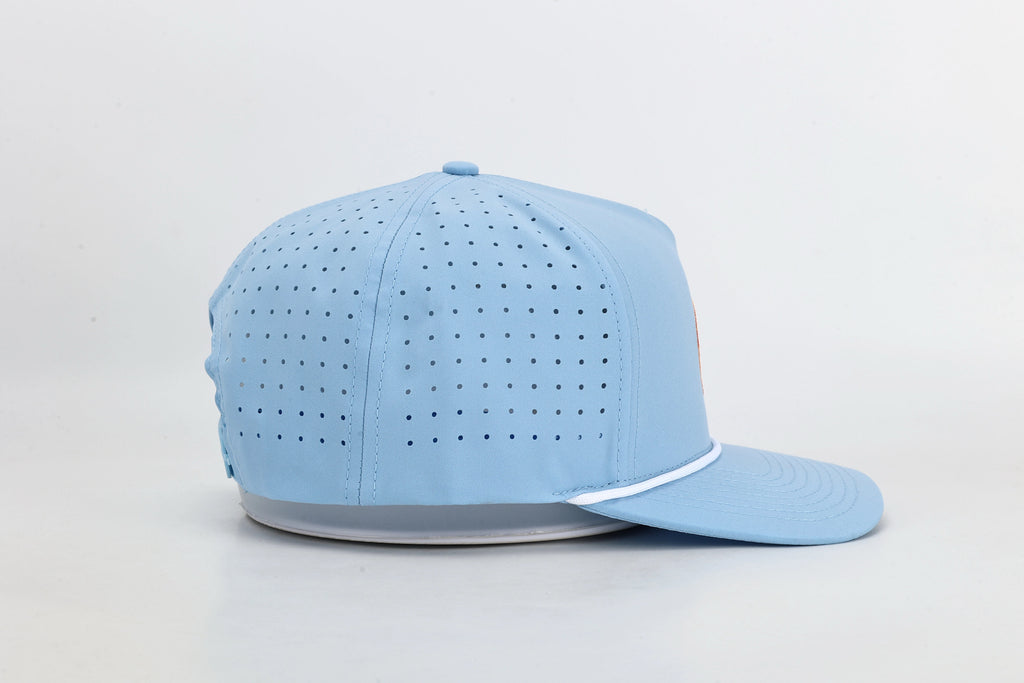 Baby Blue Georgia Peach Embroidered Hat with Rope