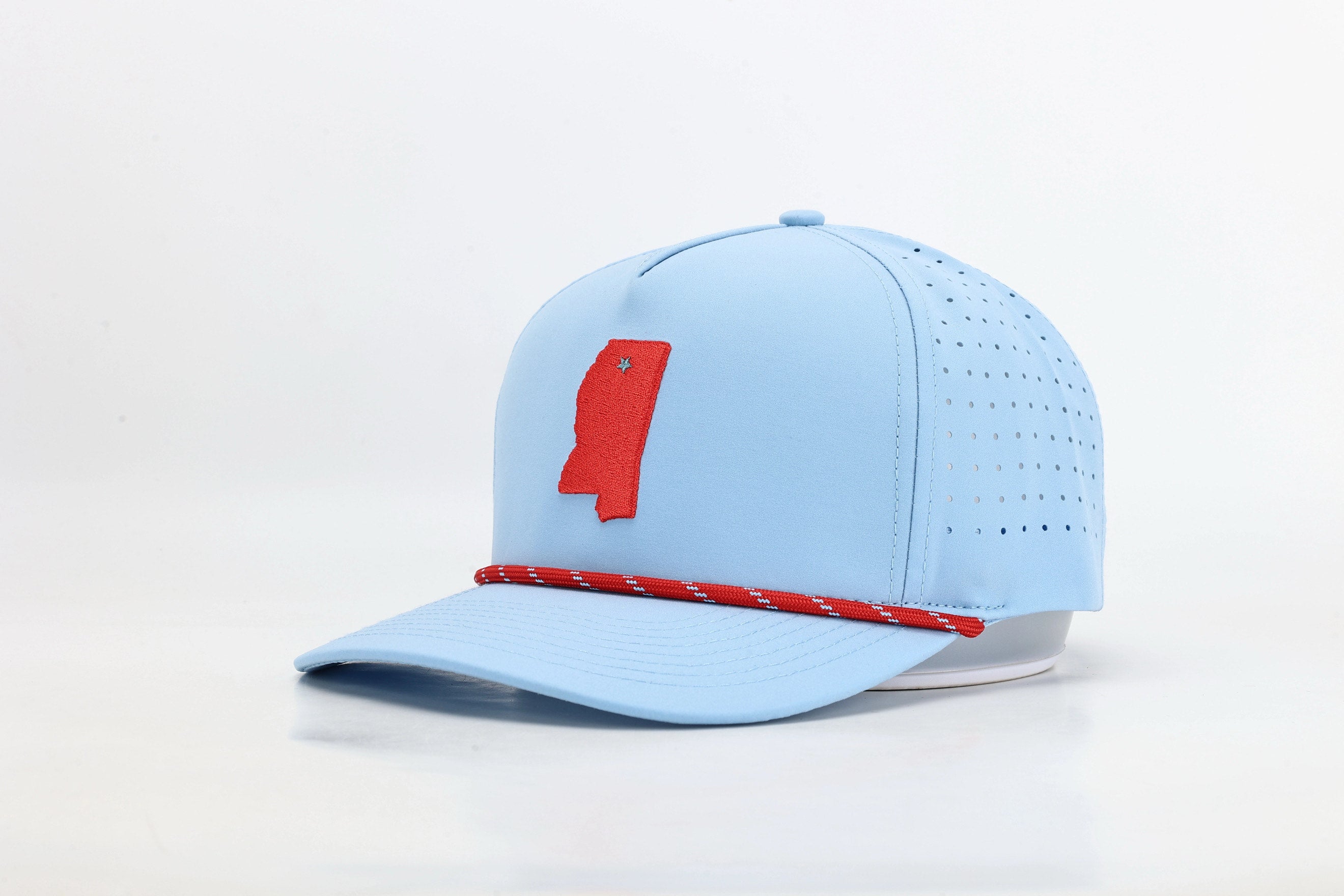 Oxford, MS Embroidered State Powder Blue Hat with Rope