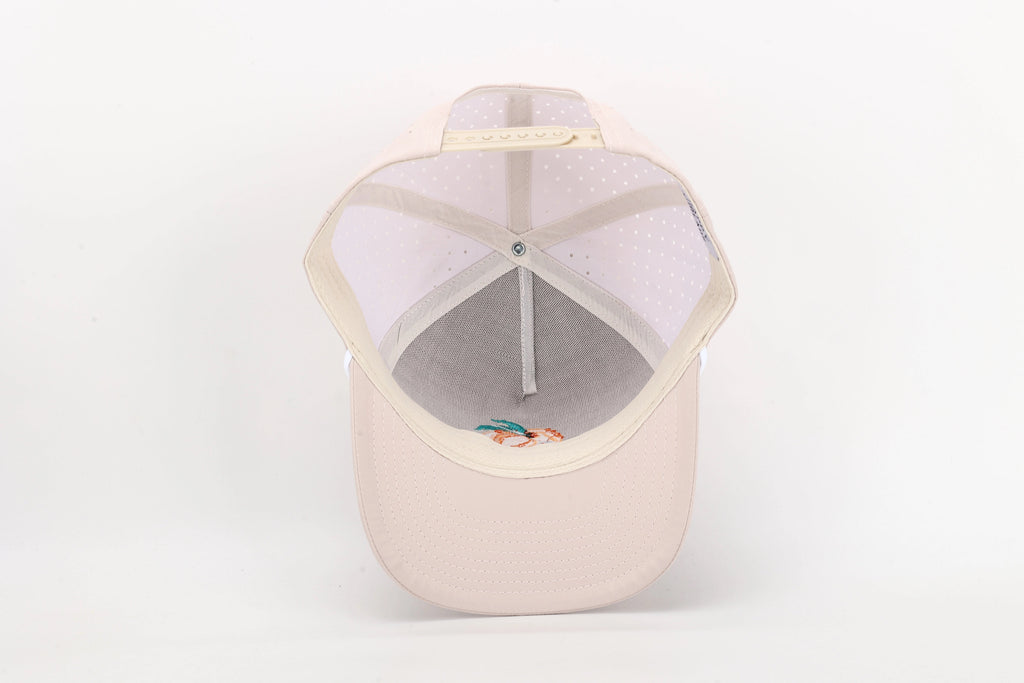 Tan Georgia Peach Embroidered Hat with Rope