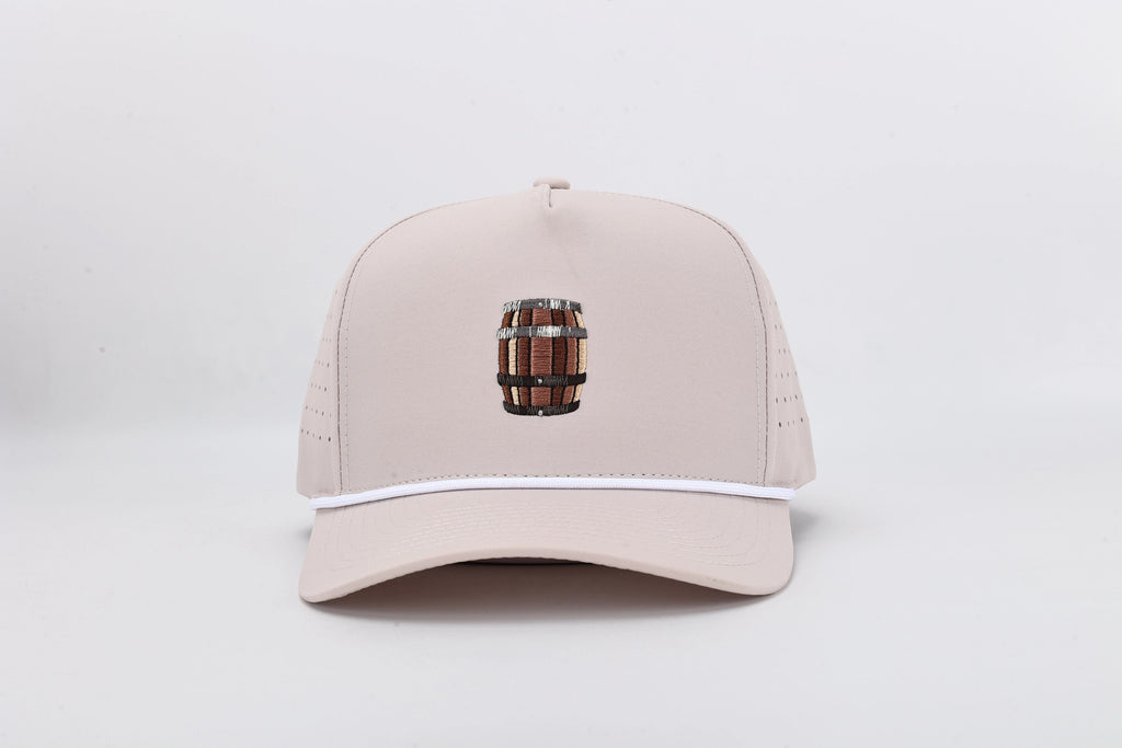 Whiskey Barrel Embroidered Hat with Rope