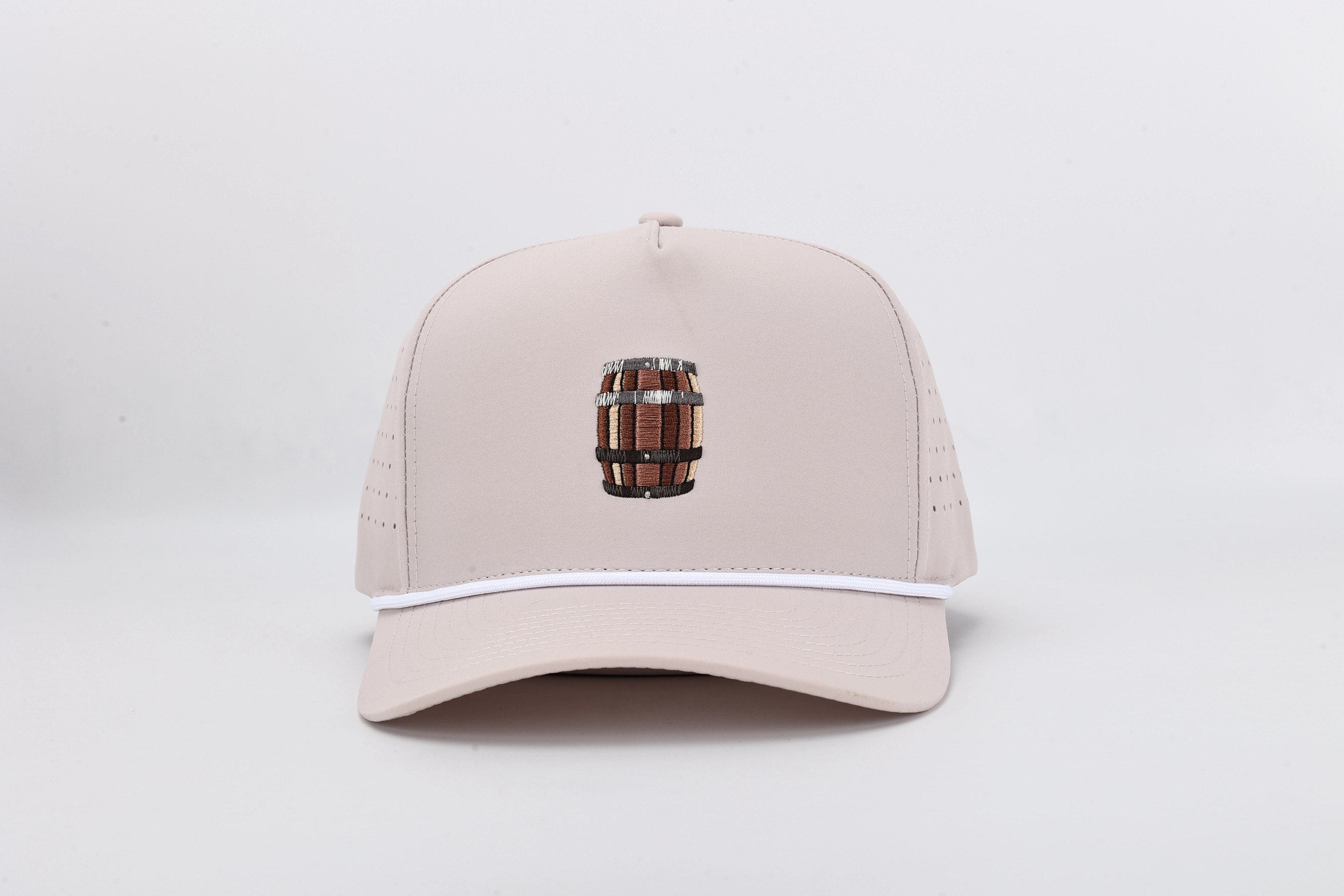 Whiskey Barrel Embroidered Hat with Rope