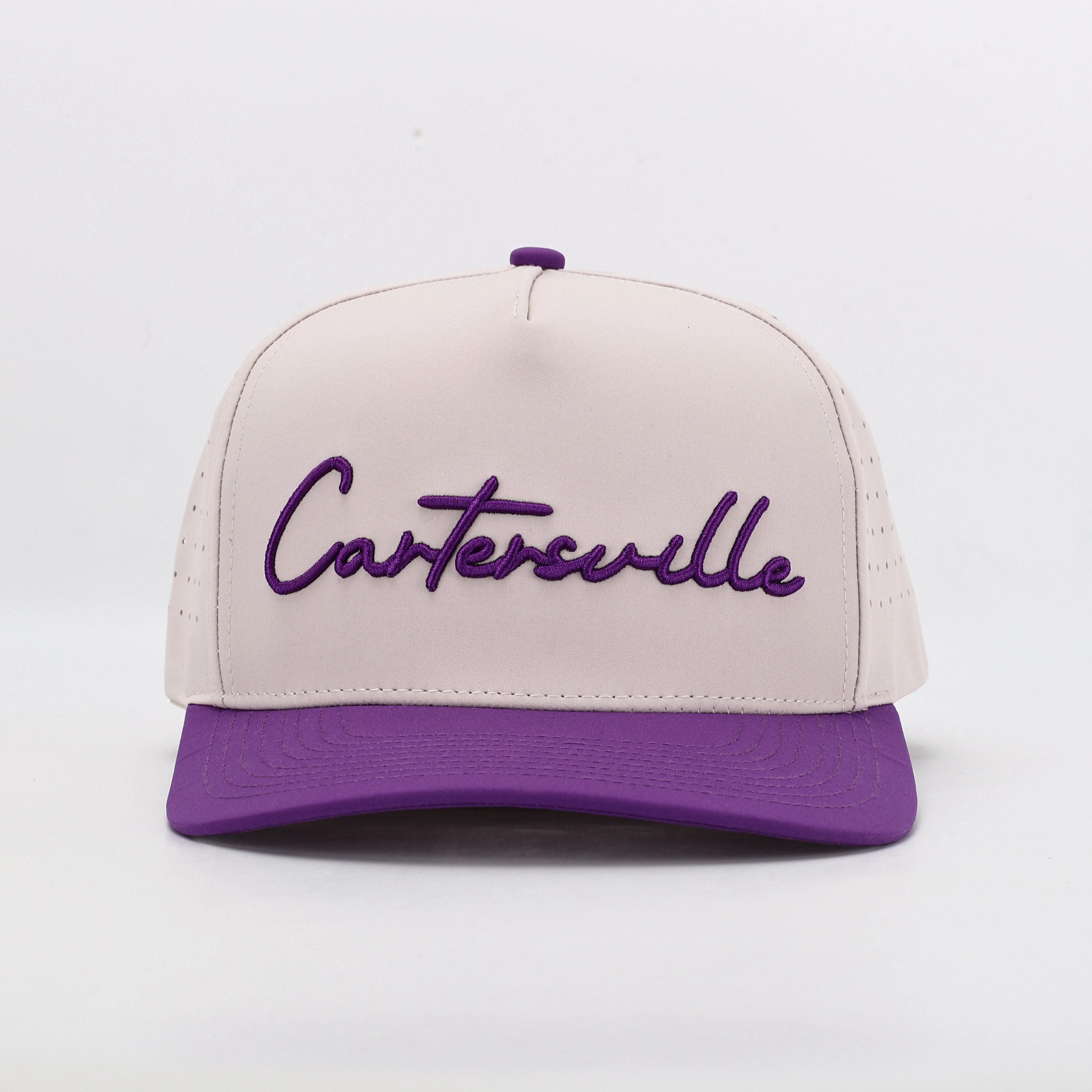 Tan/Purple Cartersville GA Embroidered Hat