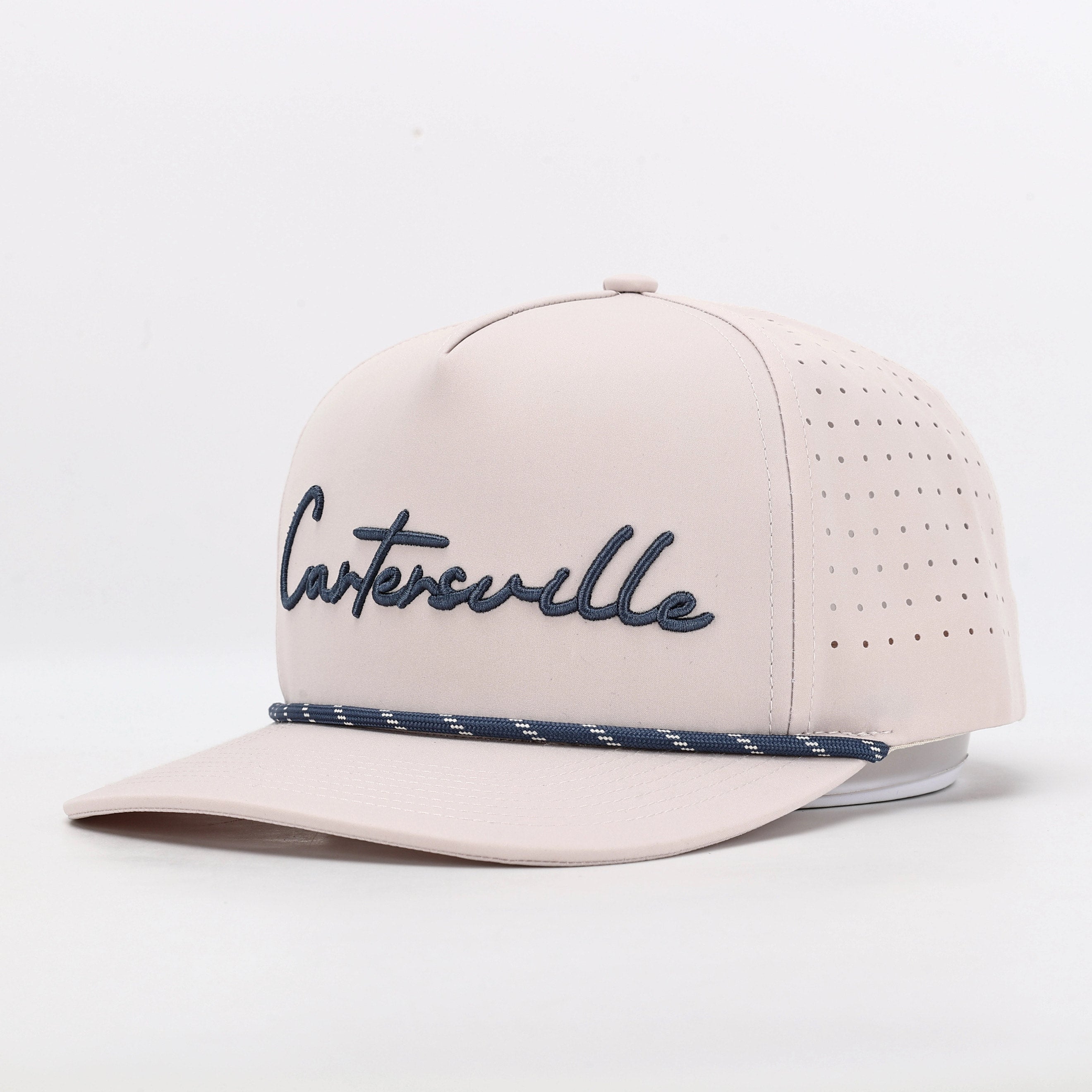 Tan/Bluish Gray Cartersville, GA Embroidered Rope Hat