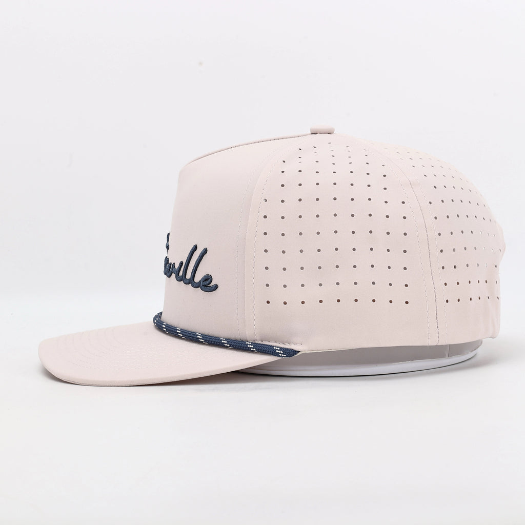 Tan/Bluish Gray Cartersville, GA Embroidered Rope Hat