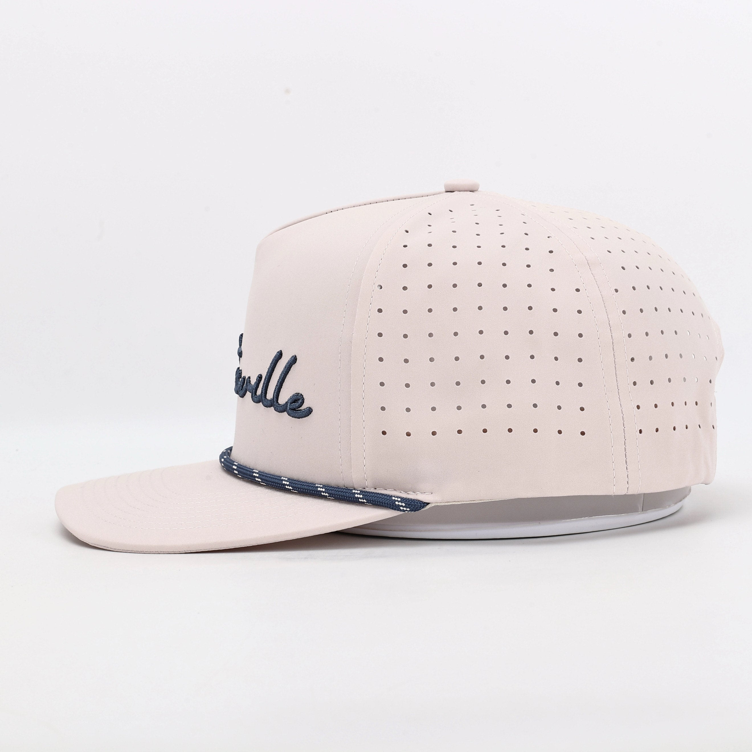 Tan/Bluish Gray Cartersville, GA Embroidered Rope Hat