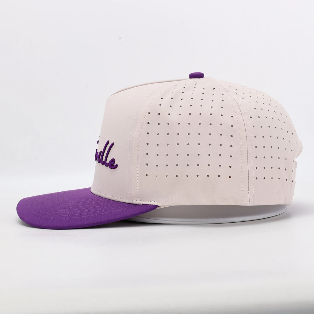 Tan/Purple Cartersville GA Embroidered Hat