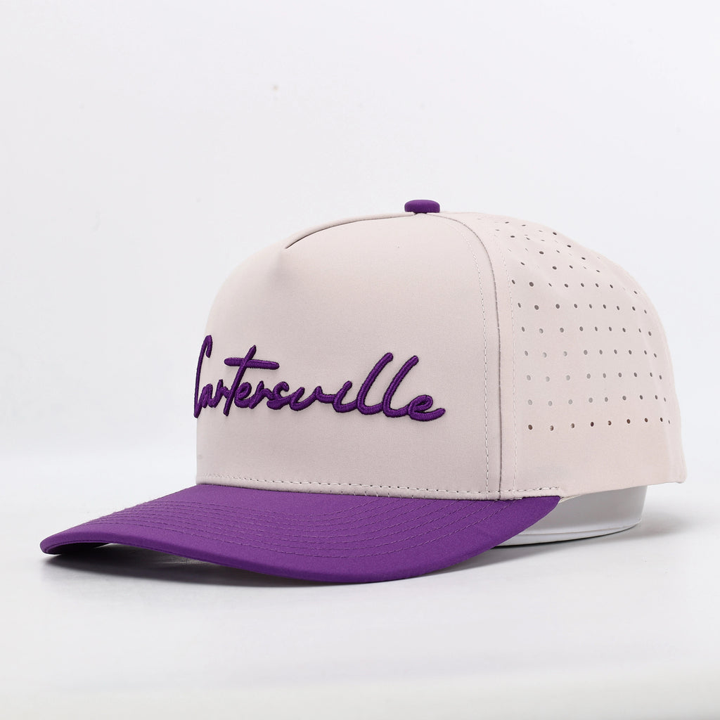 Tan/Purple Cartersville GA Embroidered Hat