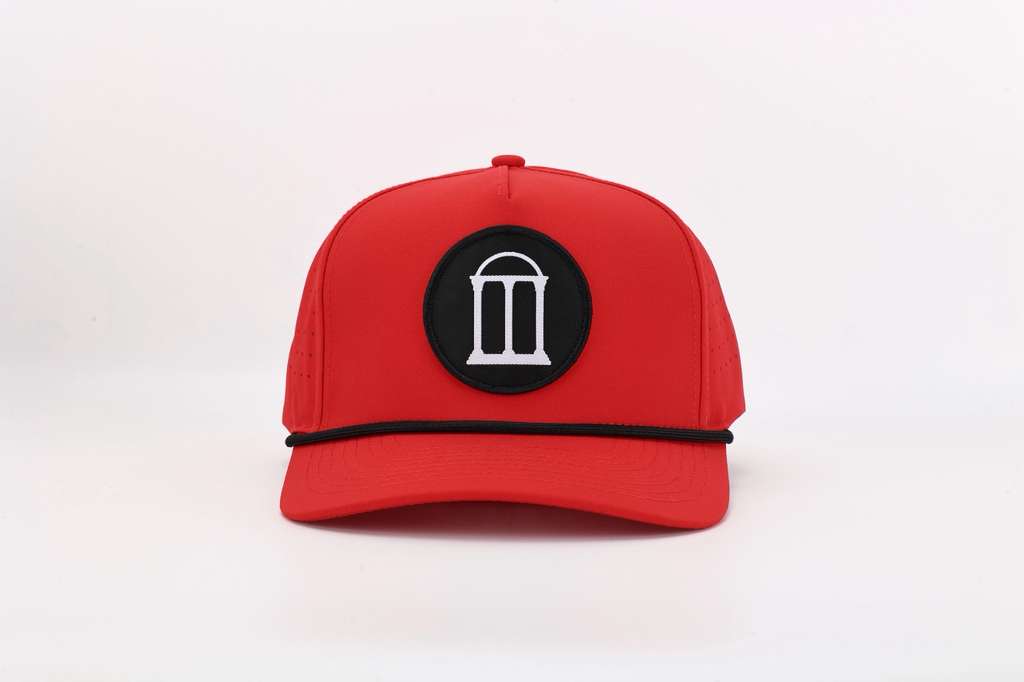 Red Arch Patch Hat with Rope