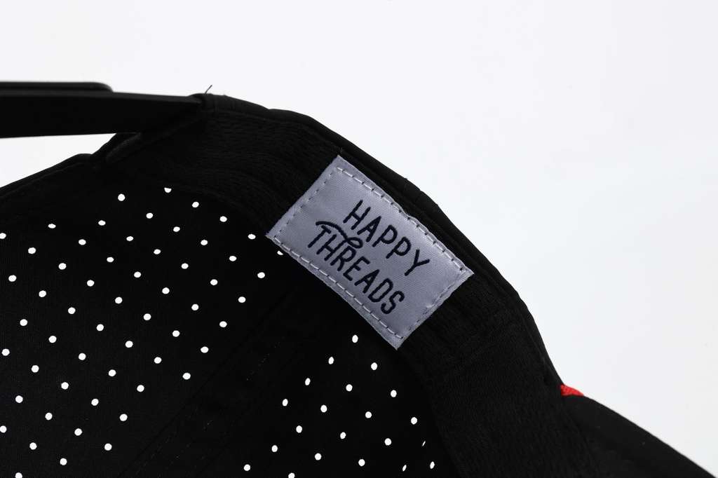 Black Arch Patch Hat with Rope